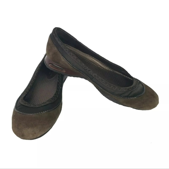 Cole Haan Brown Suede Wedge Flats 7.5B Nike Air - Picture 1 of 10